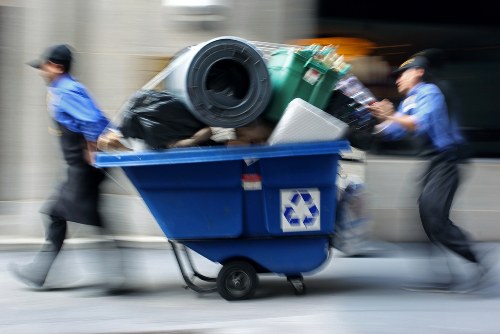 Community members participating in waste collection