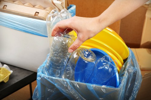 Community members participating in a local recycling program